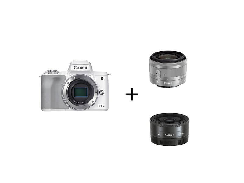 Kiss M2[ホワイト] + EF-M15-45 + EF-M22mm F2 STM