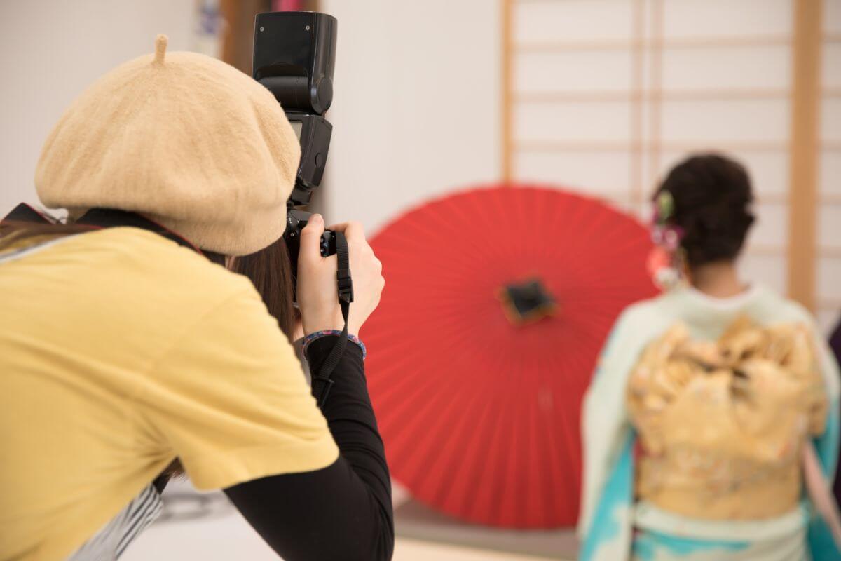成人式振り袖の人