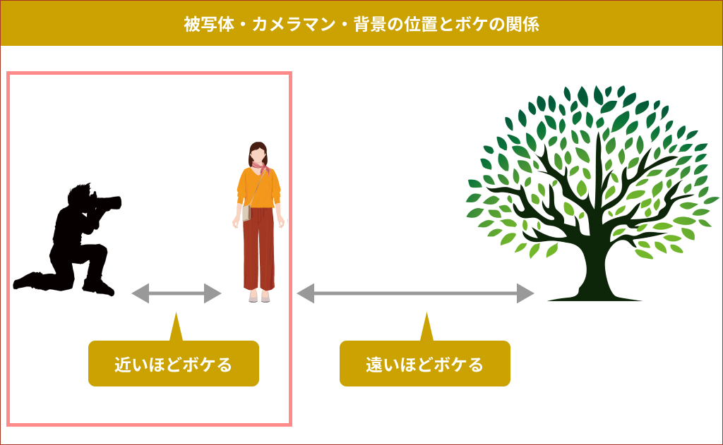撮影距離が近いほどボケる