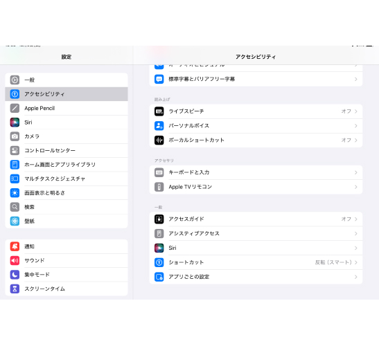 アシスティブアクセスをタップ