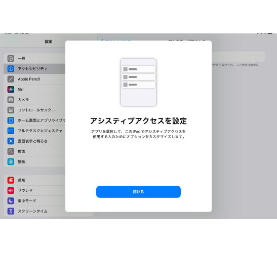 「アシスティブアクセスを設定」を選択し、設定を開始