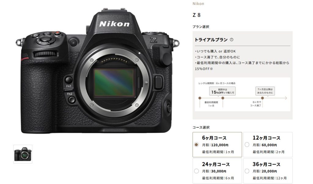 トライアルプラン対応の商品ページ