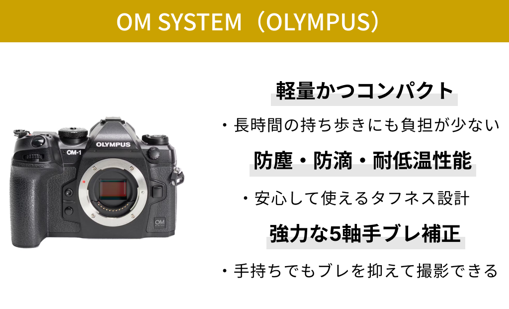 OM SYSTEM（OLYMPUS）は軽さとタフさが魅力！