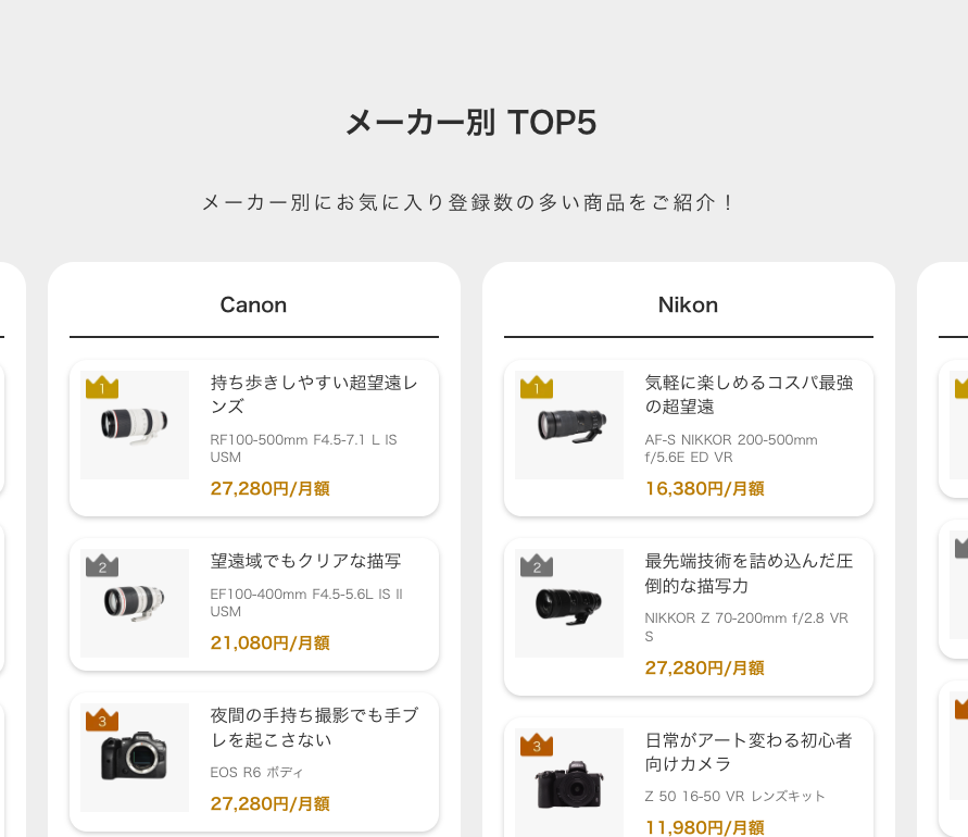 GOOPASSの人気機材ランキング