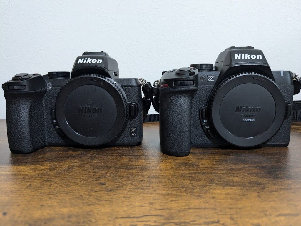 Z50とZ50IIのボディサイズ比較