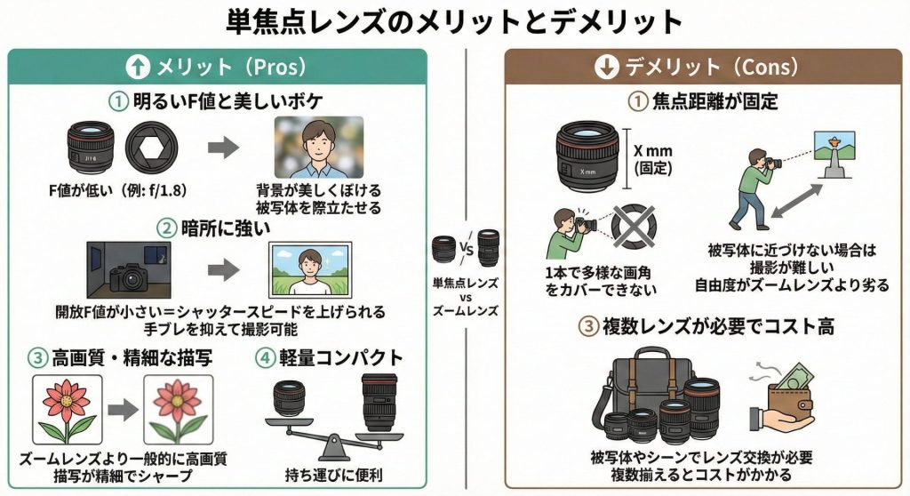 単焦点レンズのメリットデメリット