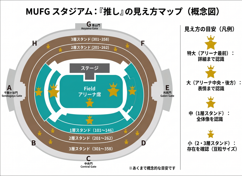 【MUFGスタジアム（新国立競技場）】座席からの見え方をチェックして推し活を楽しむコツ