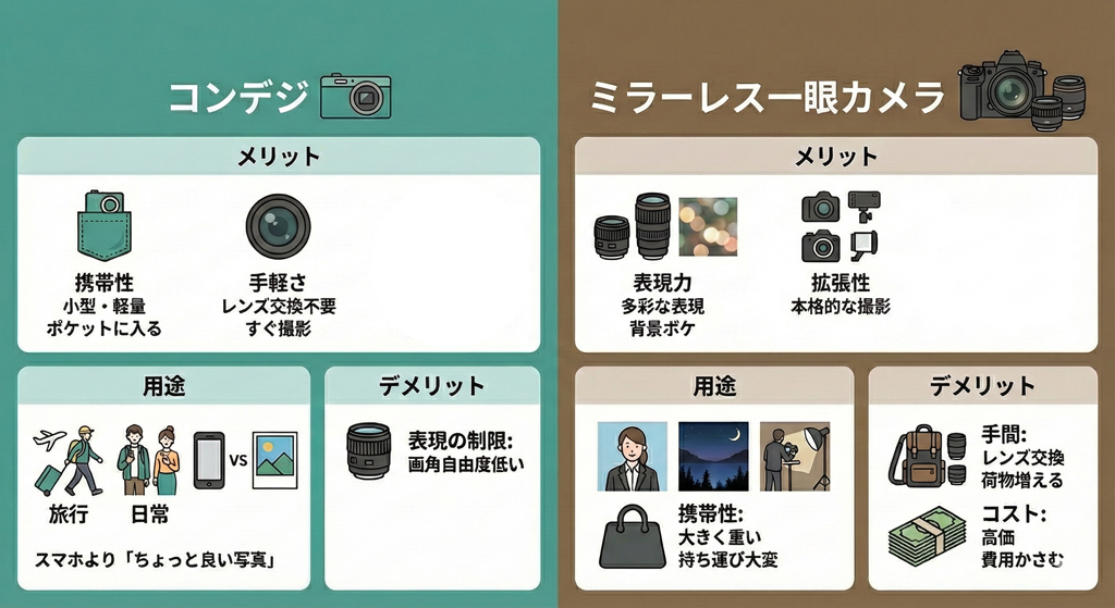 レンズ交換式と一体型