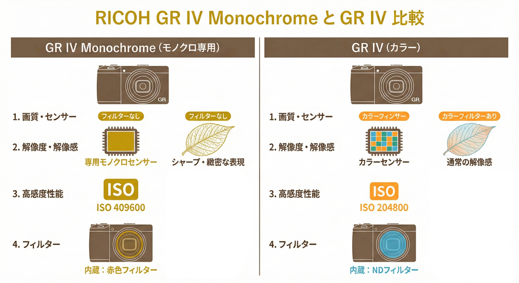 RICOH GR IV MonochromeとGR IV
